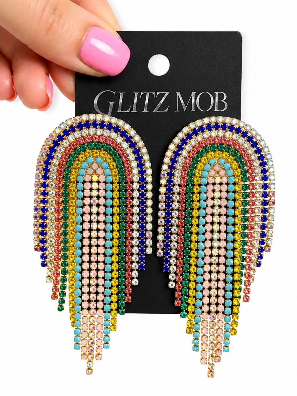 NEW Glitz Mob Multicolor Fringe Earrings